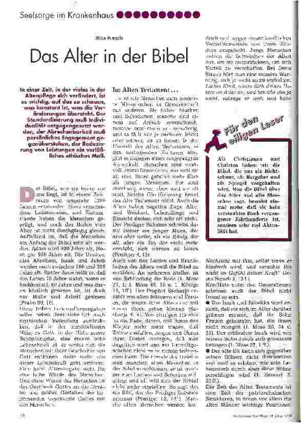 Vorschauseite 1: Das Alter in der Bibel
