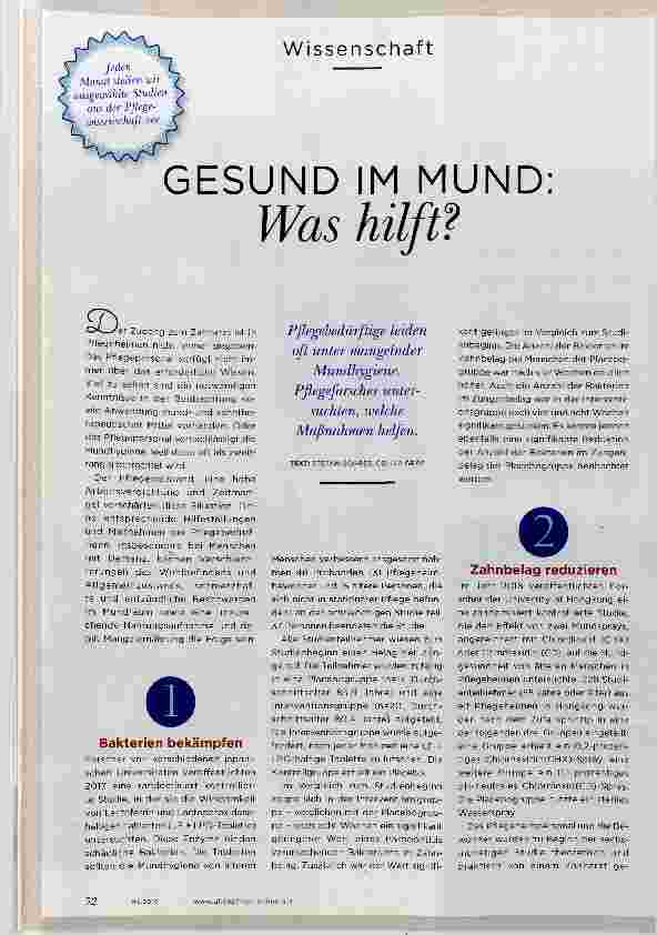 Vorschauseite 1: GESUND IM MUND Was hilft?