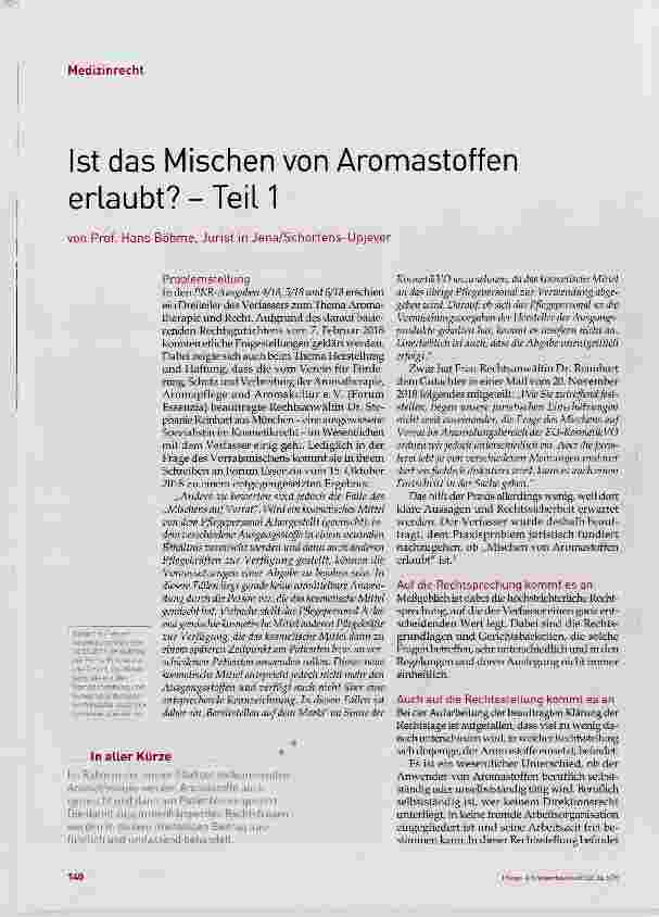 Vorschauseite 1: Ist das Mischen von Aromastoffen erlaubt? Teil 1