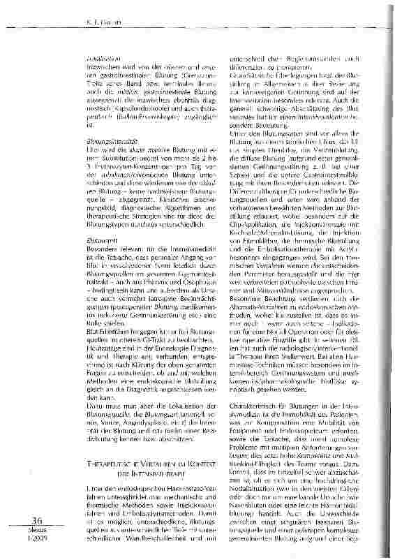 Vorschauseite 2: GASTROINTESTINALE BLUTUNG: DIAGNOSTIK UND THERAPIE