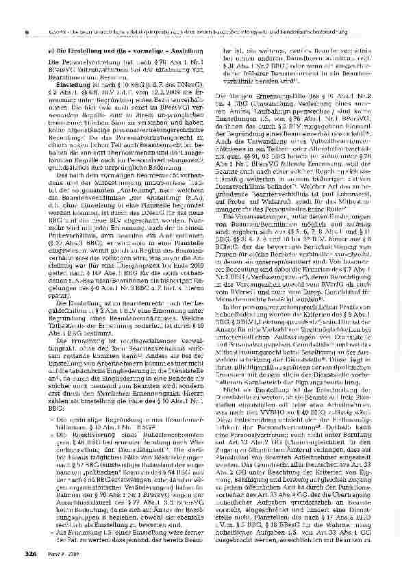 Vorschauseite 3: Die beamtenrechtlichen Beteiligungsfälle nach dem neuen Bundesbeamtengesetz und der neuen Bundeslaufbahnverordnung
