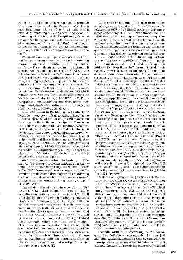 Vorschauseite 6: Die beamtenrechtlichen Beteiligungsfälle nach dem neuen Bundesbeamtengesetz und der neuen Bundeslaufbahnverordnung