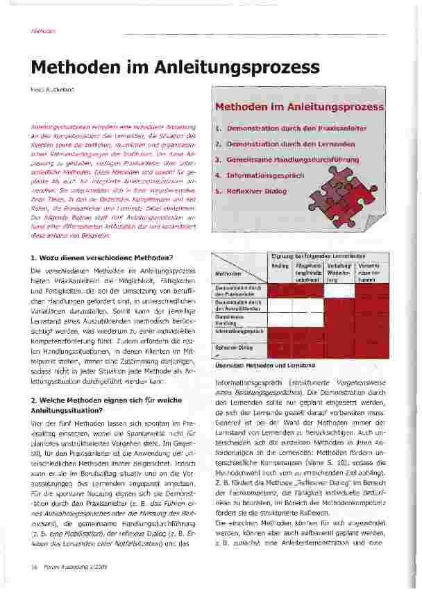 Vorschauseite 1: Methoden im Anleitungsprozess