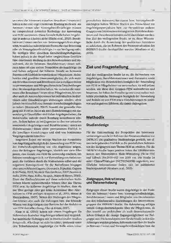 Vorschauseite 3: Freiheitseinschränkung aus Sicht der Interessenvertretungen von Pflegeheimbewohnerinnen und -bewohnern ene qualitative Studie