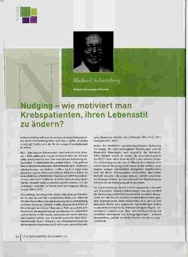 Vorschauseite 1: Nudging - wie motiviert man Krebspatienten, ihren Lebensstil zu ändern?