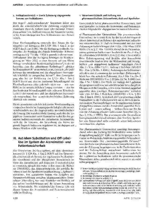 Vorschauseite 3: Aut-Idem Substitution und Off-Label-Use -Wirtschaftlichkeit auf Kosten der Arzneimittelsicherheit?