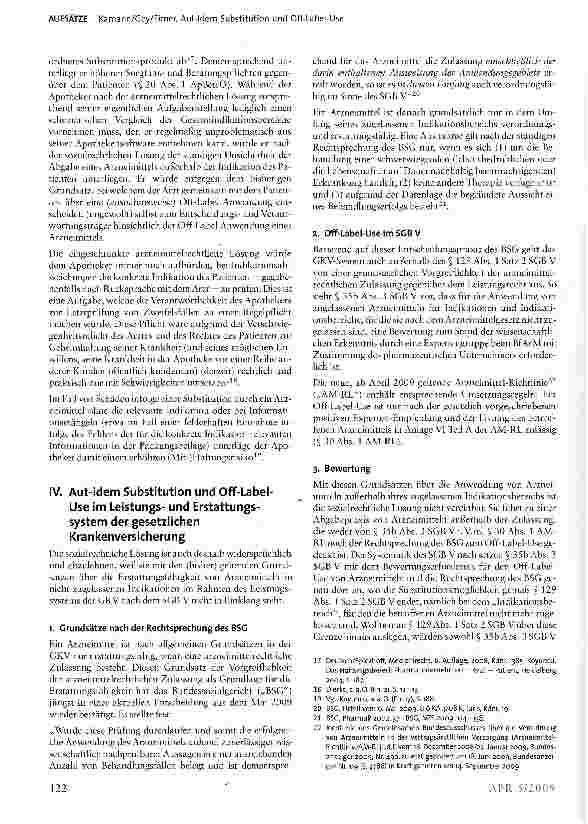 Vorschauseite 5: Aut-Idem Substitution und Off-Label-Use -Wirtschaftlichkeit auf Kosten der Arzneimittelsicherheit?