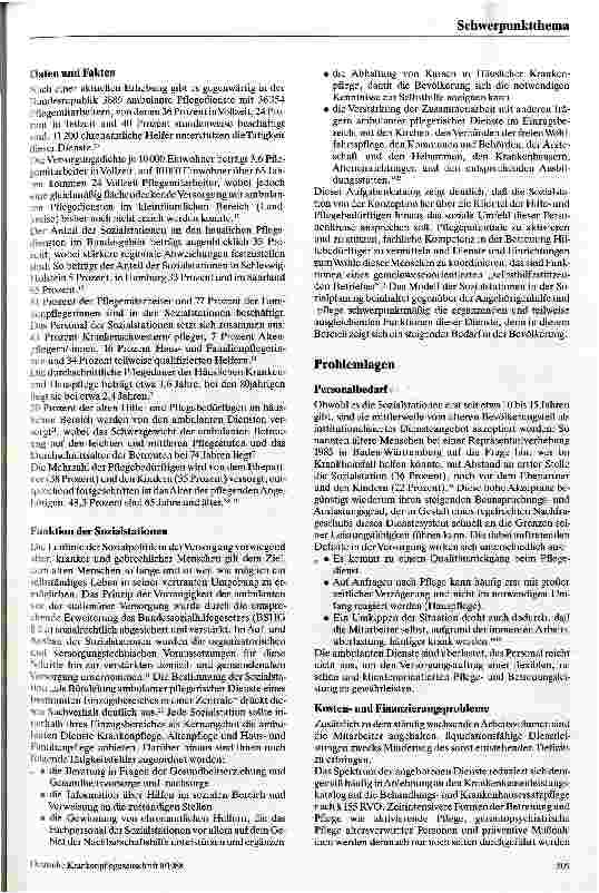 Vorschauseite 2: Sozialstationen in einer alternden Gesellschaft Probleme, Modelle und Perspektiven der ambulanten Pflegedienste