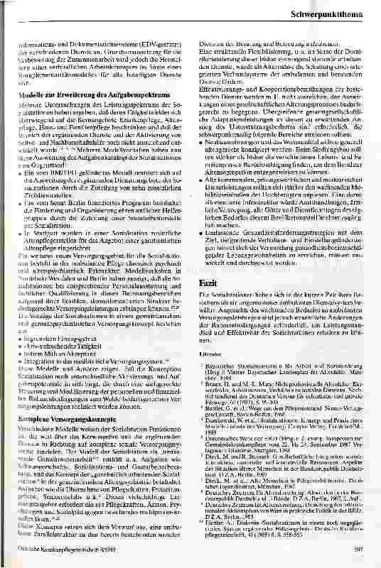 Vorschauseite 4: Sozialstationen in einer alternden Gesellschaft Probleme, Modelle und Perspektiven der ambulanten Pflegedienste
