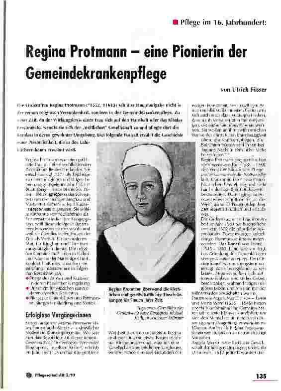 Vorschauseite 1: Pflege im 16. Jahrhundert: Regina Protmann - eine Pionierin der Gemeindekrankenpflege