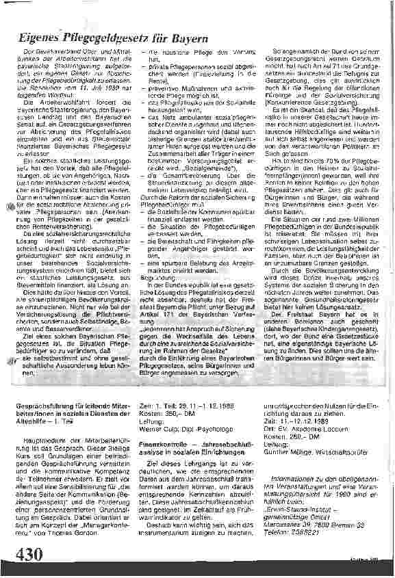 Vorschauseite 2: Erwin-Stauss-Institut gegründet: Fortbildung für Heimleiter