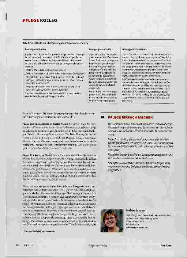 Vorschauseite 3: Immobilität beeinflusst die Körperwahrnehmung