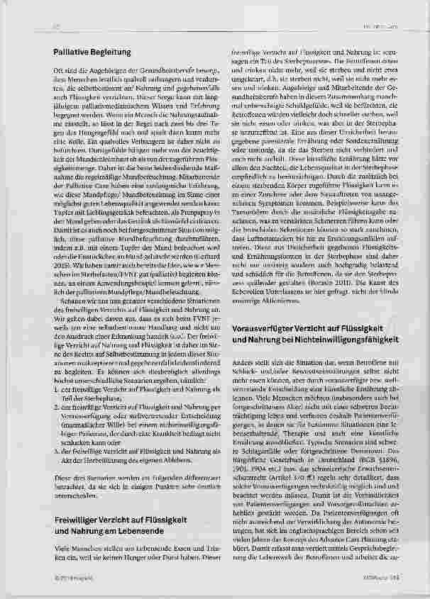 Vorschauseite 2: Sterbefasten bzw. freiwilliger Verzicht auf Nahrung und Flüssigkeit