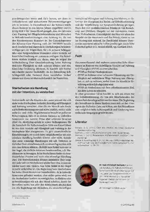 Vorschauseite 3: Sterbefasten bzw. freiwilliger Verzicht auf Nahrung und Flüssigkeit