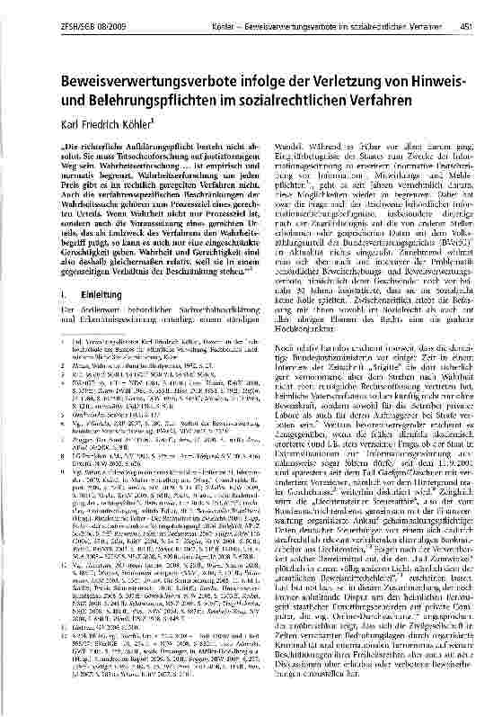 Vorschauseite 1: Beweisverwertungsverbote infolge der Verletzung von Hinweis-und Belehrungspflichten im sozialrechtlichen Verfahren