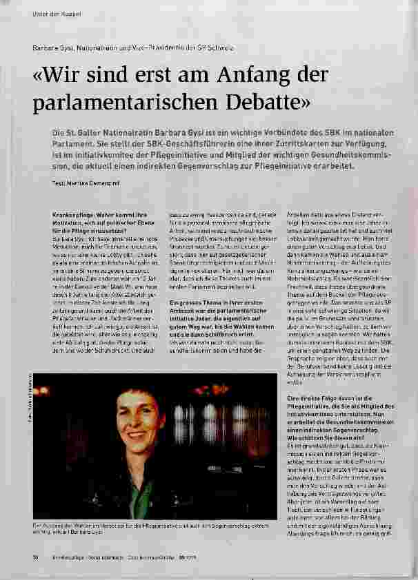 Vorschauseite 1: Wir sind erst am Anfang der parlamentarischen Debatte