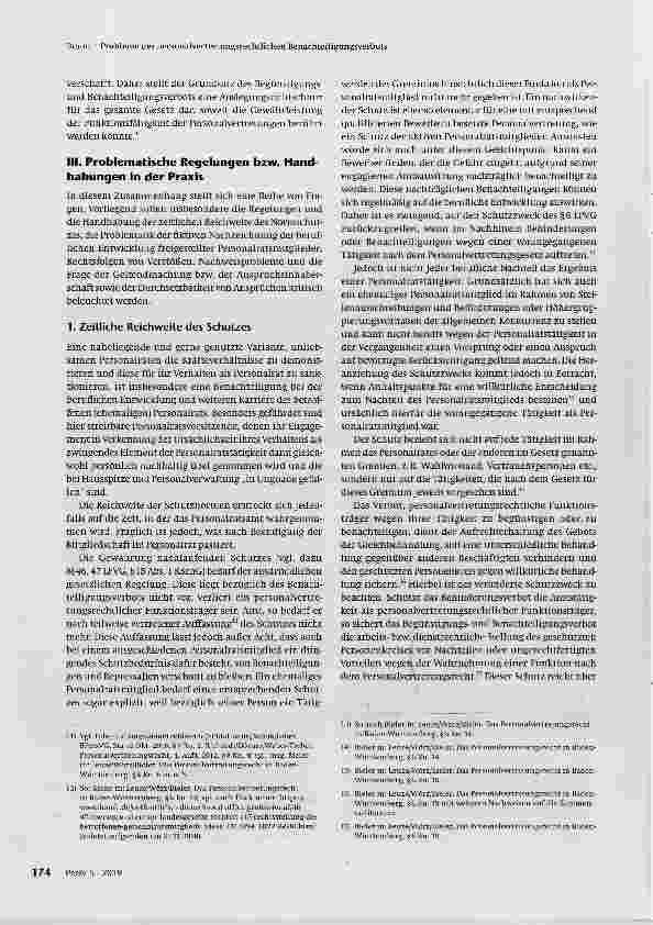 Vorschauseite 3: Probleme des personalvertretungsrechtlichen Benachteiligungsverbots