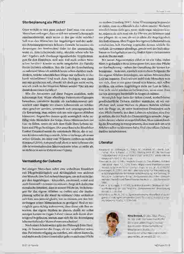 Vorschauseite 3: Das eigene Sterben planen: eine moralische Pflicht?