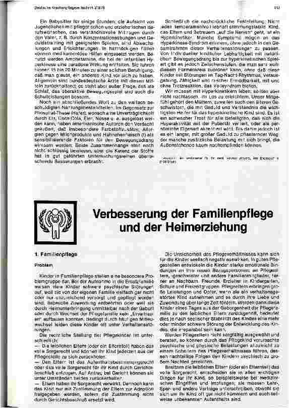 Vorschauseite 1: Verbesserung der Familienpflege und der Heimerziehung