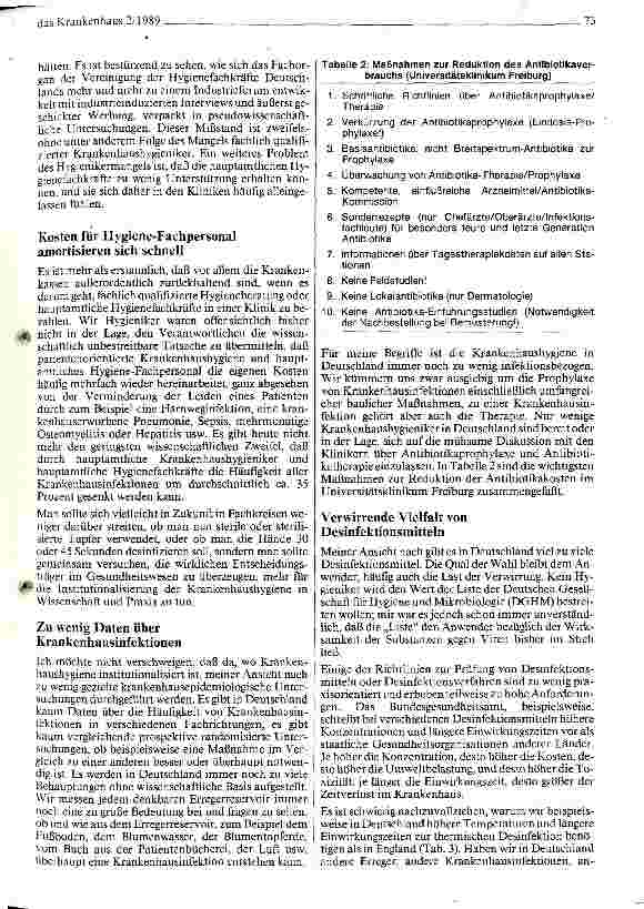 Vorschauseite 2: Vorschläge zur Struktur der Krankenhaushygiene in Deutschland