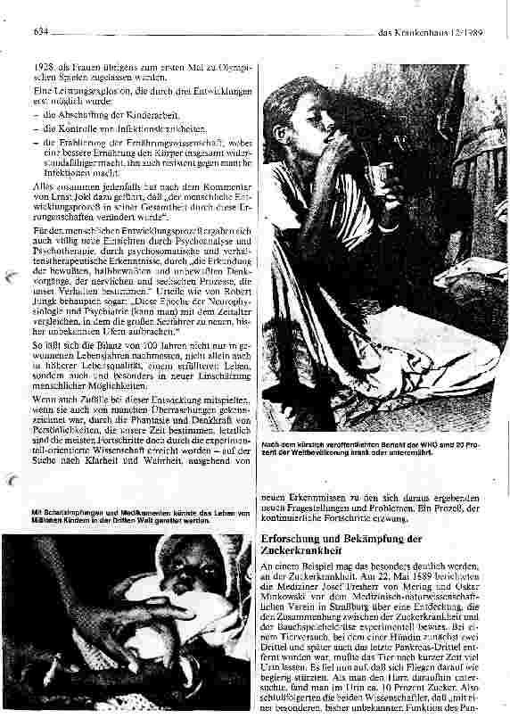 Vorschauseite 3: 100 Jahre Entwicklung in der Medizin (III)