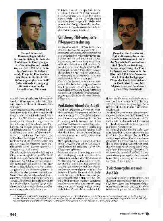 Vorschauseite 5: Pflegeprozessplanung kann billiger und besser sein Integration des FIM-Assessment