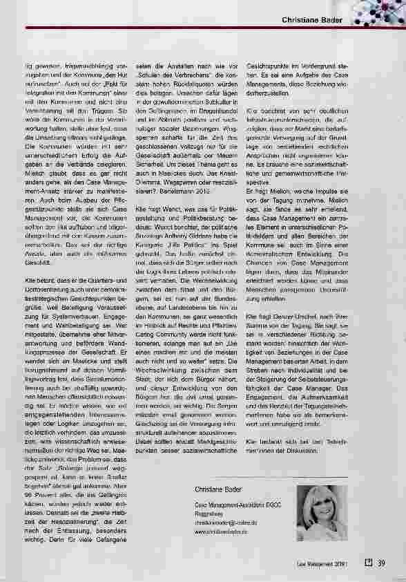 Vorschauseite 2: „Case Management im Dialog“: Case Management und Politik
