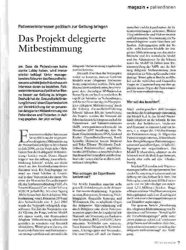 Vorschauseite 1: Das Projekt delegierte Mitbestimmung