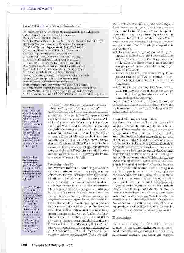 Vorschauseite 3: Entwicklungen und Inhalte der Pflege in der Rehabilitation