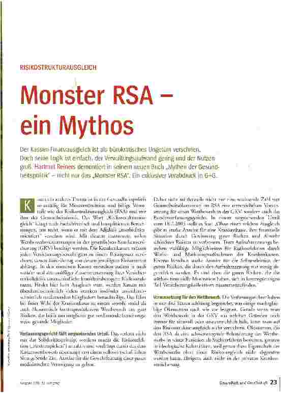 Vorschauseite 1: Monster RSA -ein Mythos