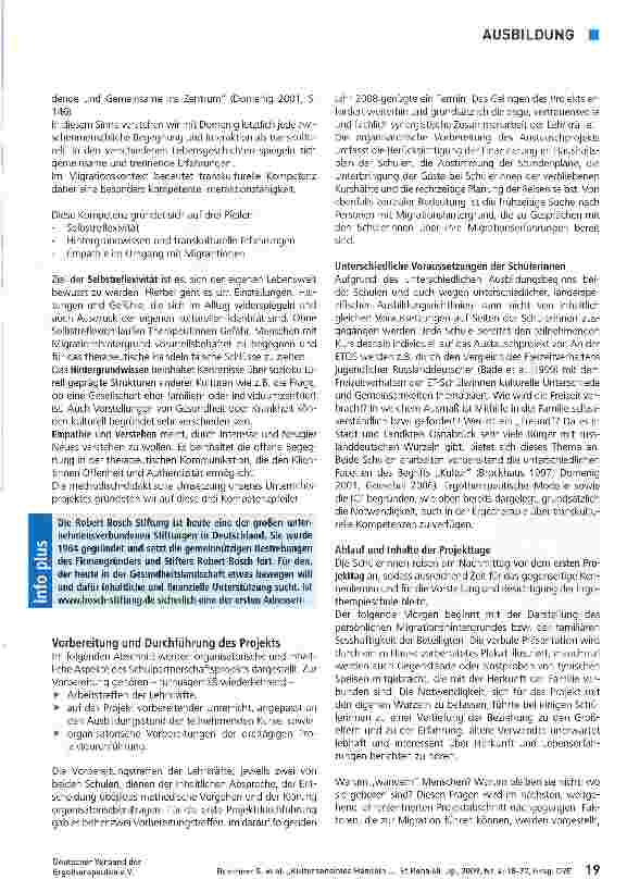 Vorschauseite 2: „Kultursensibles Handeln in der Ergotherapie - ein Schulprojekt -