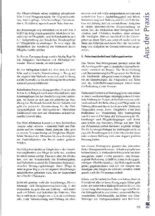 Vorschauseite 2: Pflegerecht und Patientensicherheit im Lichte der Delegations-, Substitutionsund Allokationsdiskussionen