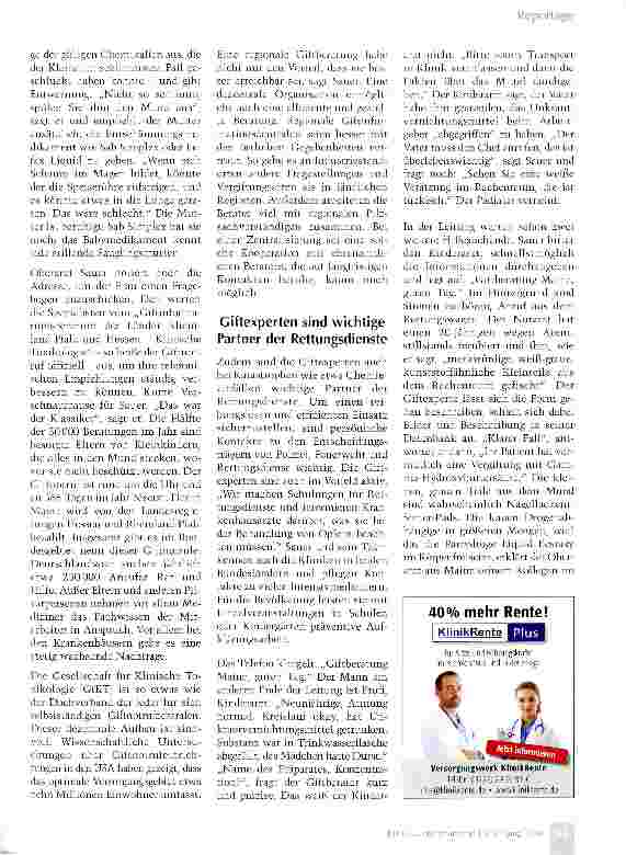 Vorschauseite 2: Giftnotrufzentralen: Schnelle Hilfe, um Leben zu retten