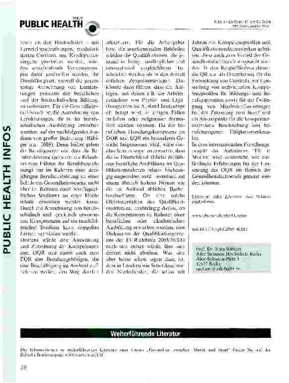 Vorschauseite 2: Qualifikationsrahmen und ihre Bedeutung für die Gesundheitsberufe
