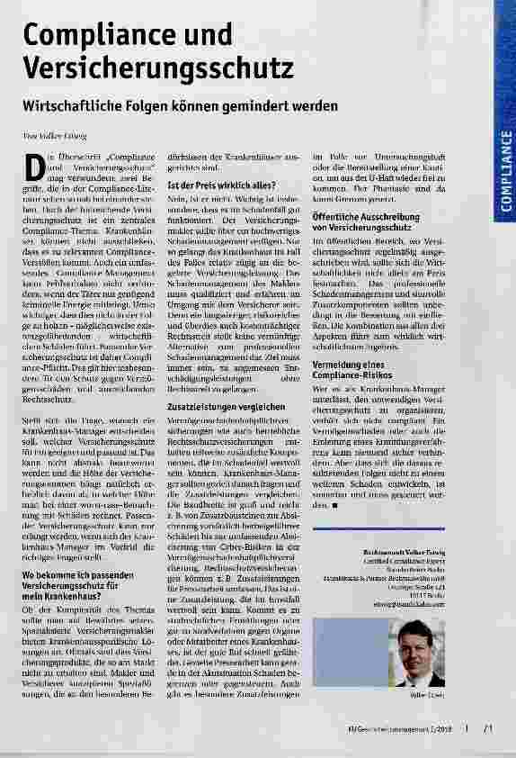 Vorschauseite 1: Compliance und Versicherungsschutz