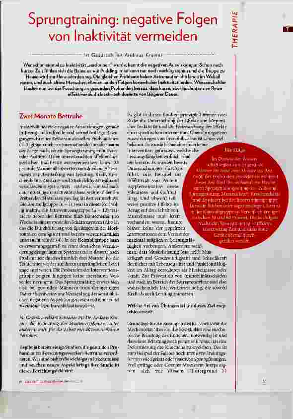 Vorschauseite 2: Sprungtraining: negative Folgen von Inaktivität vermeiden