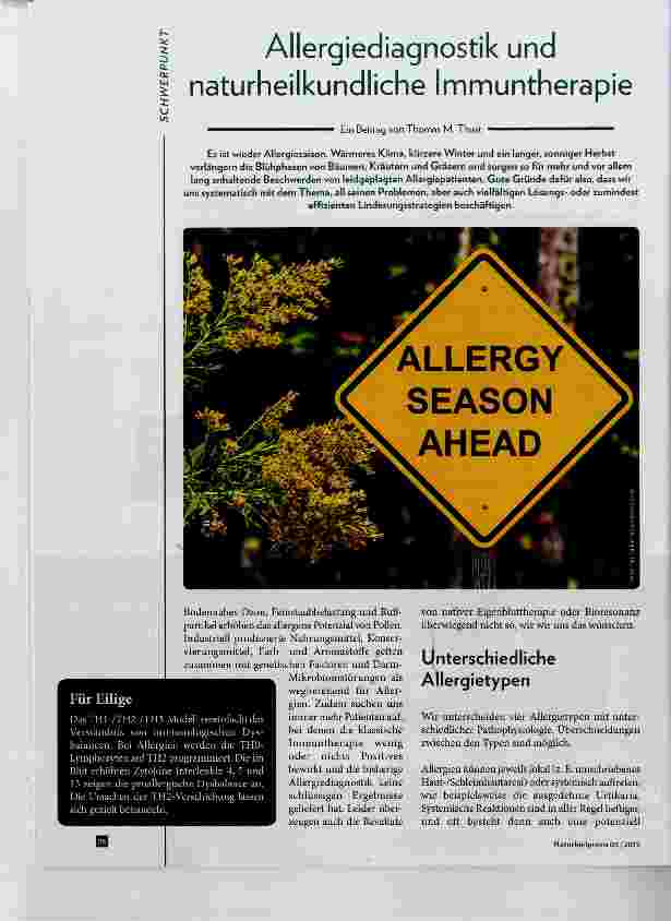 Vorschauseite 1: Allergiediagnostik und naturheilkundliche Immuntherapie
