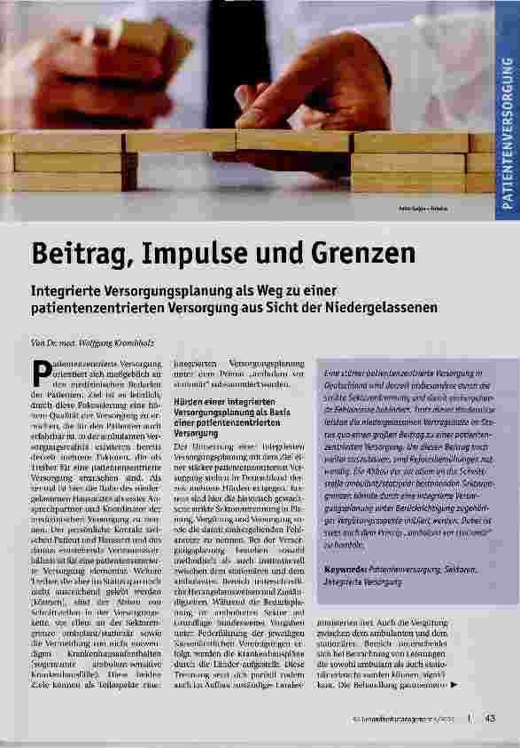 Vorschauseite 1: Beitrag, Impulse und Grenzen