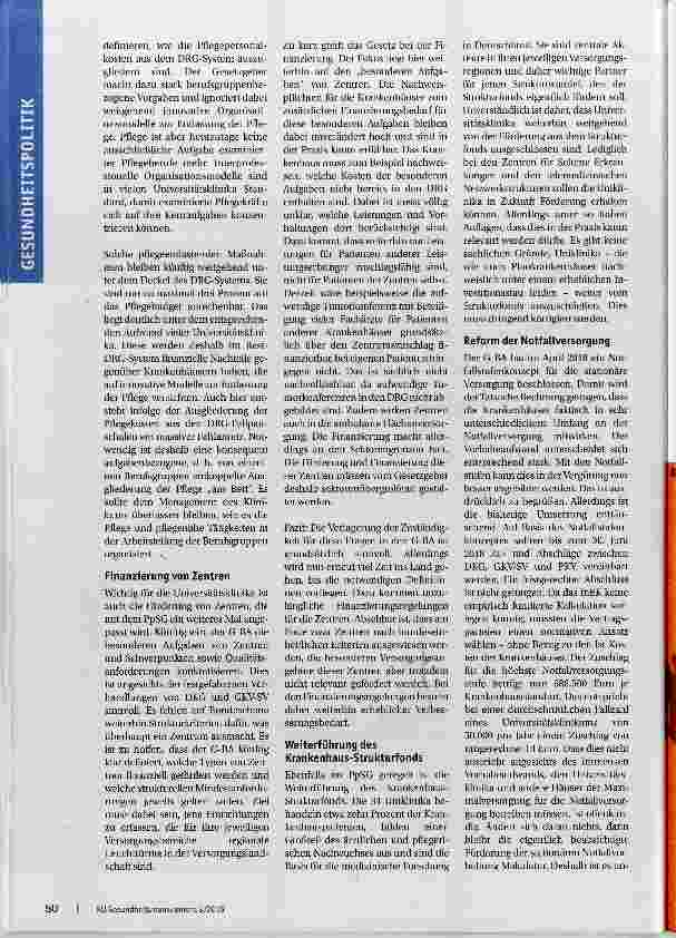 Vorschauseite 2: Was bedeuten die aktuellen politischen Maßnahmen für die Uniklinika?