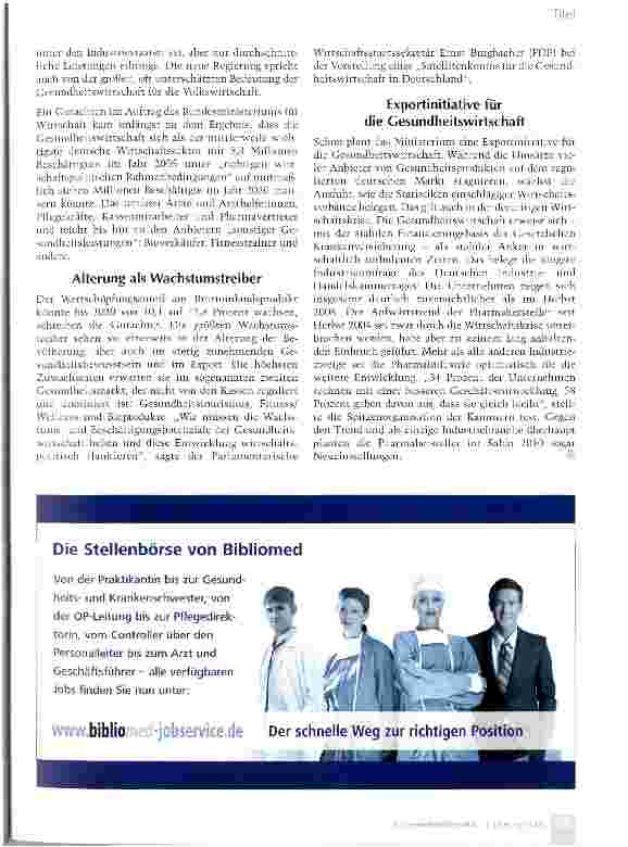 Vorschauseite 6: Die Gesundheitswirtschaft als Hort der Stabilität