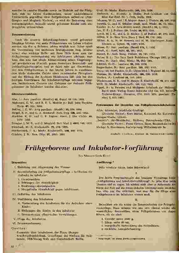 Vorschauseite 1: Frühgeborene und Inkubator-Vorführungen