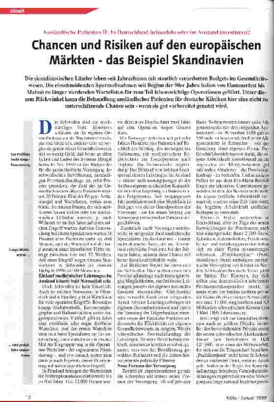 Vorschauseite 1: Ausländische Patienten II: In Deutschland behandeln oder im Ausland investieren?