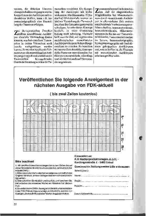 Vorschauseite 2: Monoklonale Antikörper Hoffnungsträger für eine bessere Diagnostik und Therapie des Brustkrebses