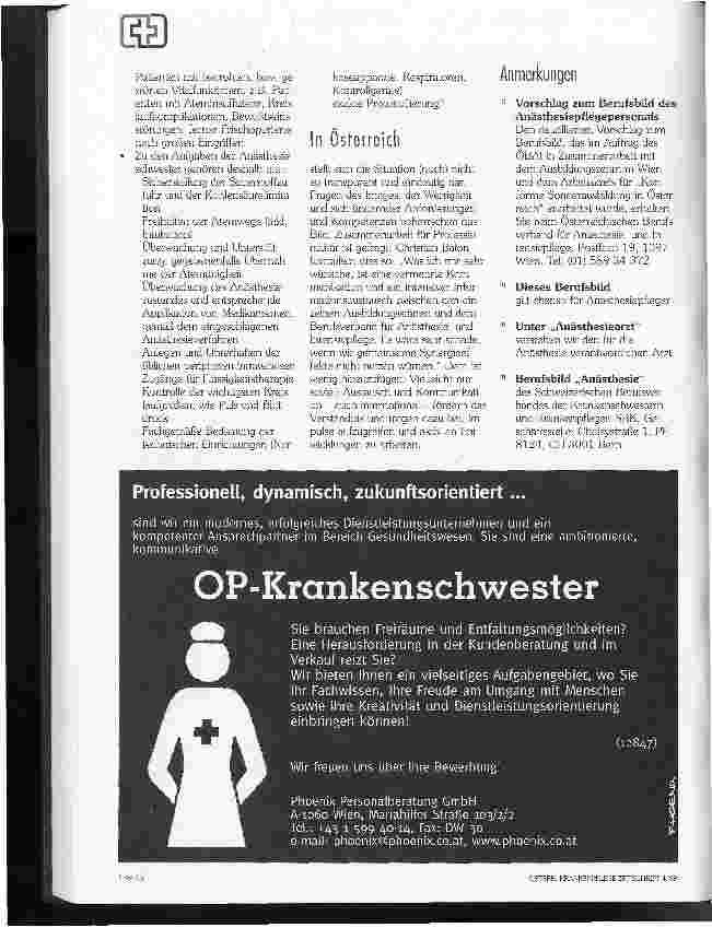 Vorschauseite 3: Anästhesieund Intensivpflege: Partner oder Konkurrenten?