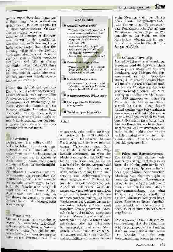 Vorschauseite 2: Wenn im Jahr 2000 der Computer streikt: Wer haftet für den Klinik Crash?