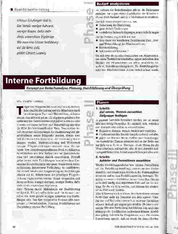 Vorschauseite 1: Interne Fortbildung