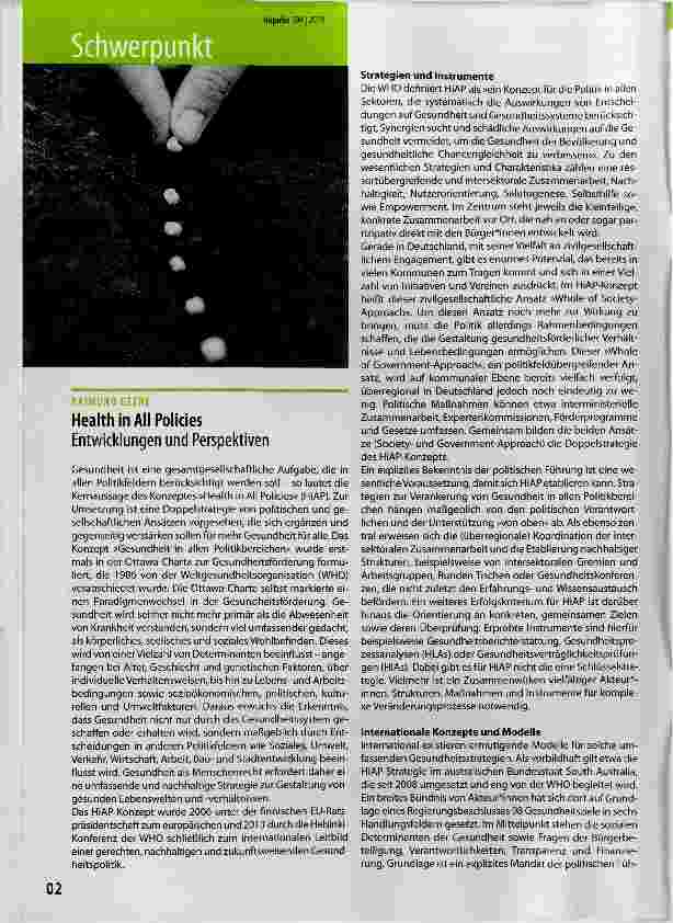 Vorschauseite 1: Entwicklungen und Perspektiven