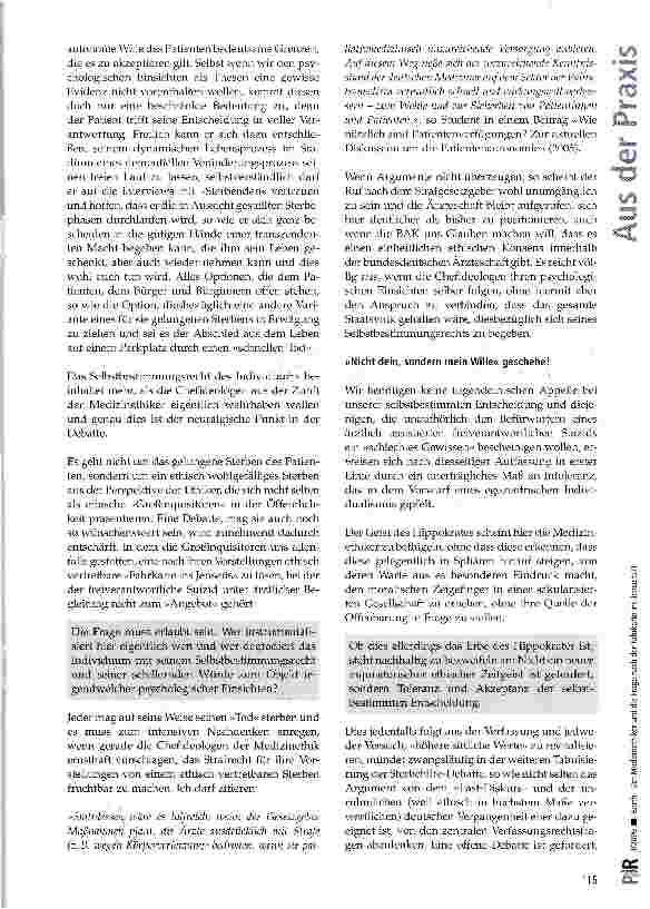 Vorschauseite 2: Der Medizinethiker und die Frage nach der Fahrkarte ins Jenseits? !