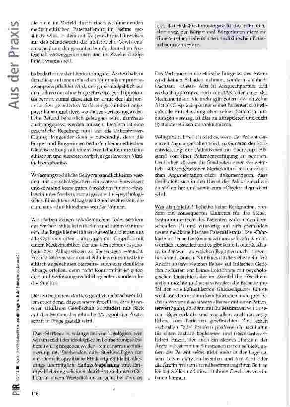 Vorschauseite 3: Der Medizinethiker und die Frage nach der Fahrkarte ins Jenseits? !