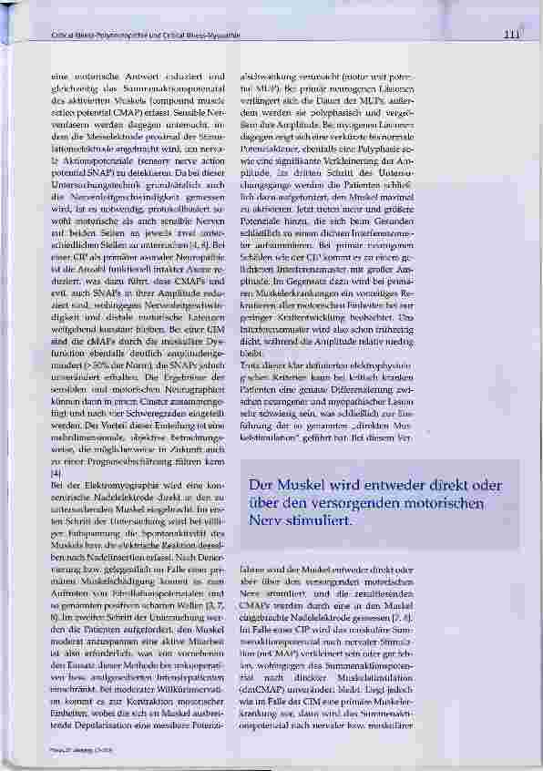 Vorschauseite 5: Critical Illness-Polyneuropathie und Critical Illness-Myopathie